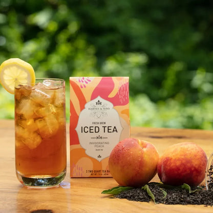 Harney & Sons Fresh Brew Peach Black Iced Tea, 3 Tea Bags
