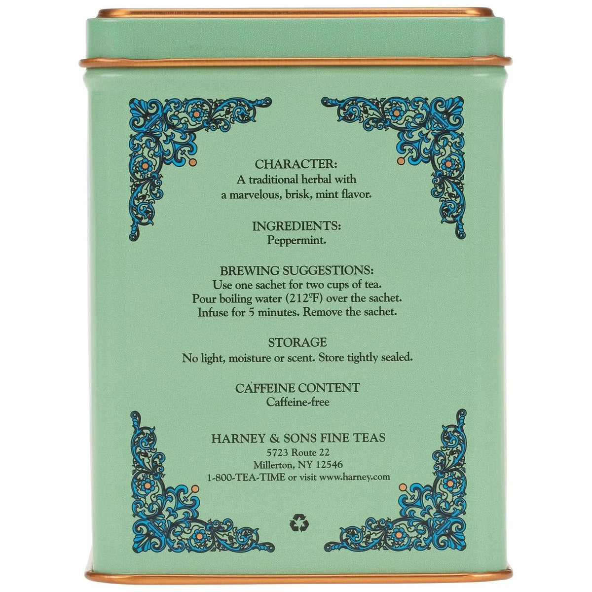 Harney & Sons Peppermint Herbal Tin, 20 Count (Pack of 2)