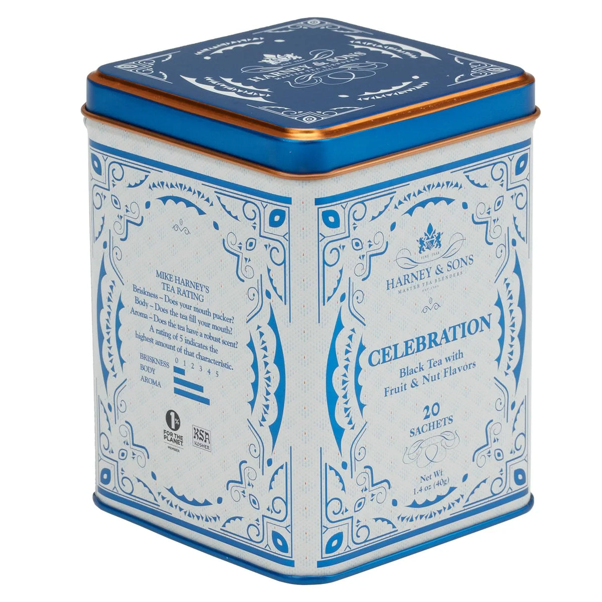 Harney & Sons Celebration Black Tea, 20 Sachets in Decorative Tin