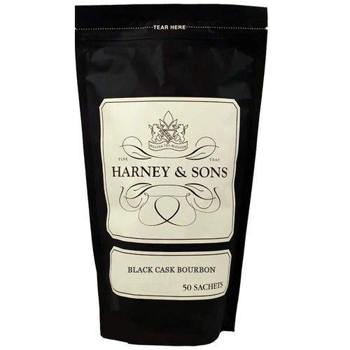 Harney & Sons Black Cask Bourbon Tea, 50 Sachets, Black Tea Blend