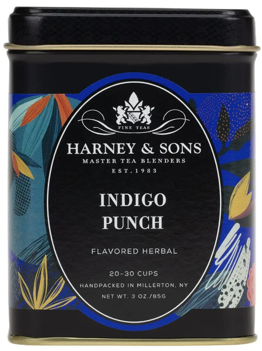 Harney & Sons Indigo Punch | 3 oz Loose Leaf Tea w/ Butterfly Pea Flower with Rose Hips, Apple Pieces, and Raspberry