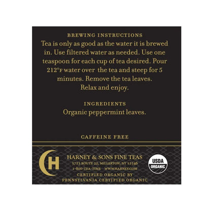 Harney & Sons Organic Peppermint Loose Leaf Herbal Tea Tin, 1.5 oz