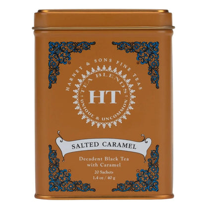 Harney & Sons HT Salted Caramel Black Tea, 20 Sachets in Tin