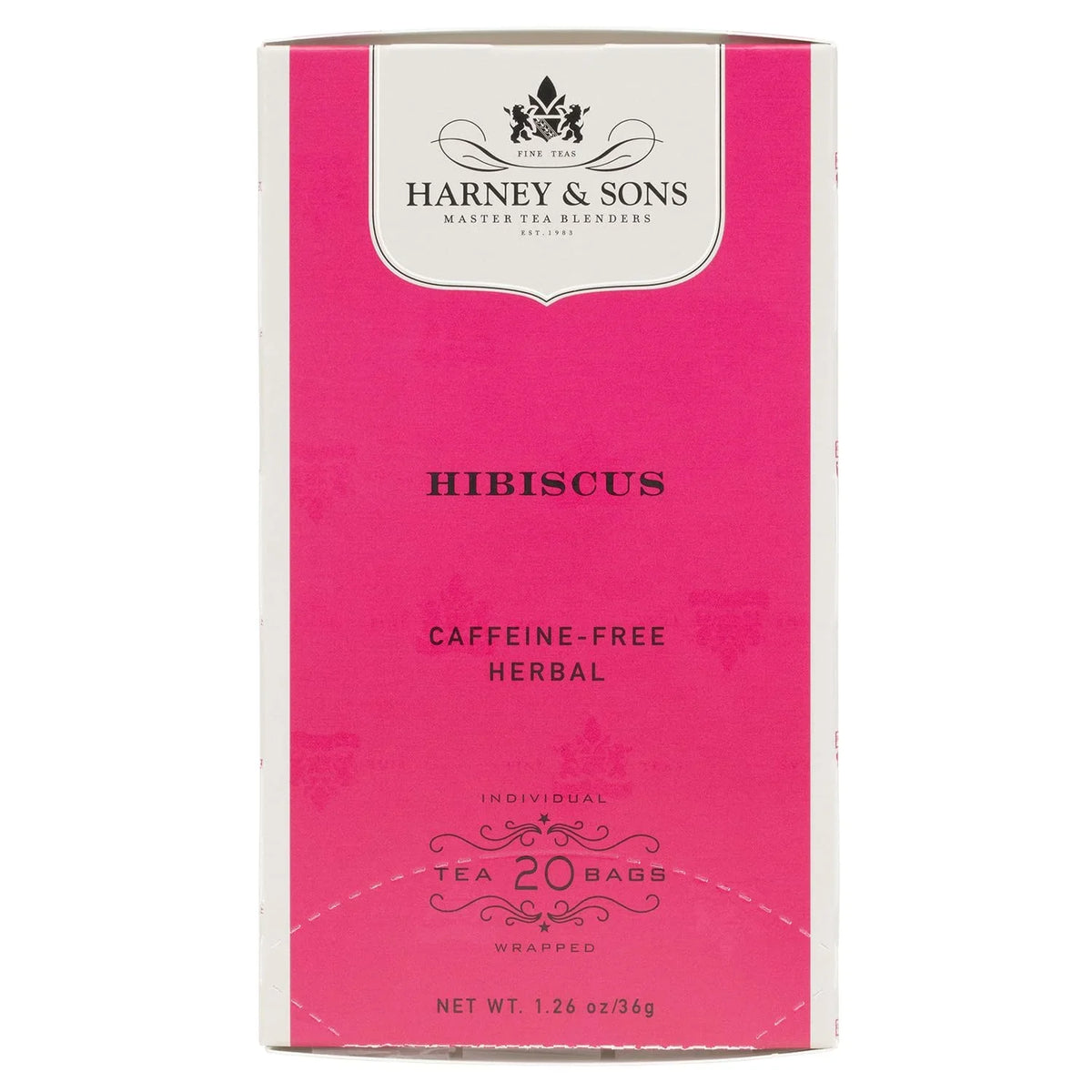 Harney & Sons Organic Hibiscus Herbal Tea Bags, 20 Count, Caffeine Free
