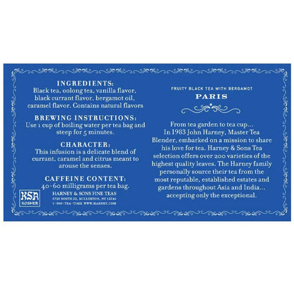 Harney & Sons Paris Black Tea Bags, 50 Count