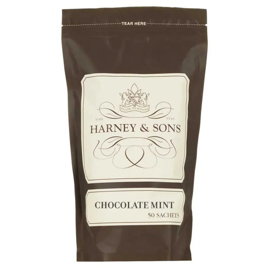 Harney & Sons Chocolate Mint Black Tea Sachets, 50 Count