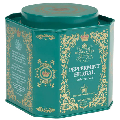 Harney & Sons Peppermint Herbal Tea in Sachets, Caffeine-Free Herbal, 30 Sachets