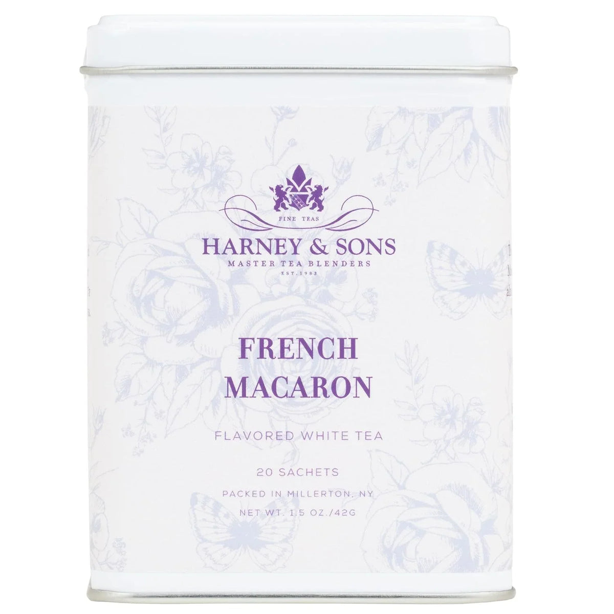 Harney & Sons French Macaron, White Tea, 20 sachet tin