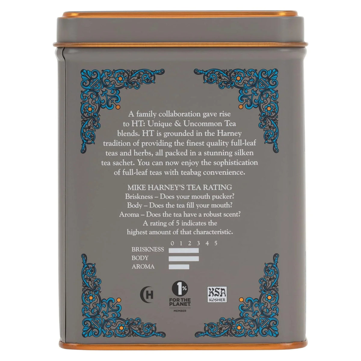 Harney & Sons English Breakfast Tea, Caffeinated, 20ct sachet tin, HT Tea Blends (Pack of 2)