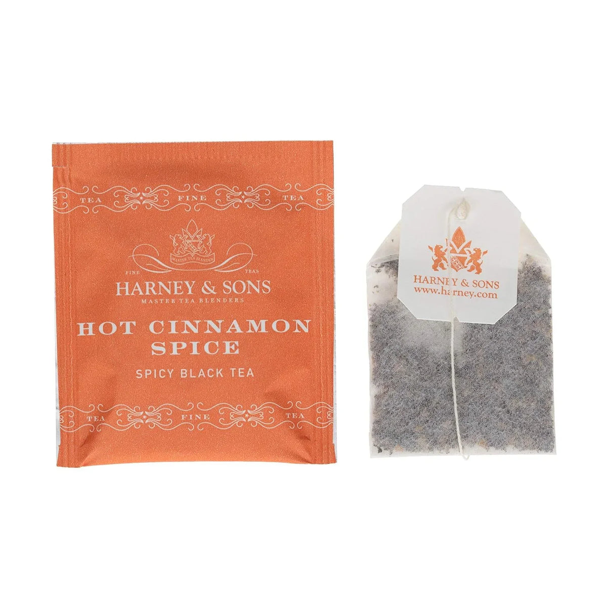 Harney and Sons Hot Cinnamon Spice, a Spicy Black Tea with Cinnamon, Orange Flavors & Sweet Clove - 50 Teabags (Pack of 2)