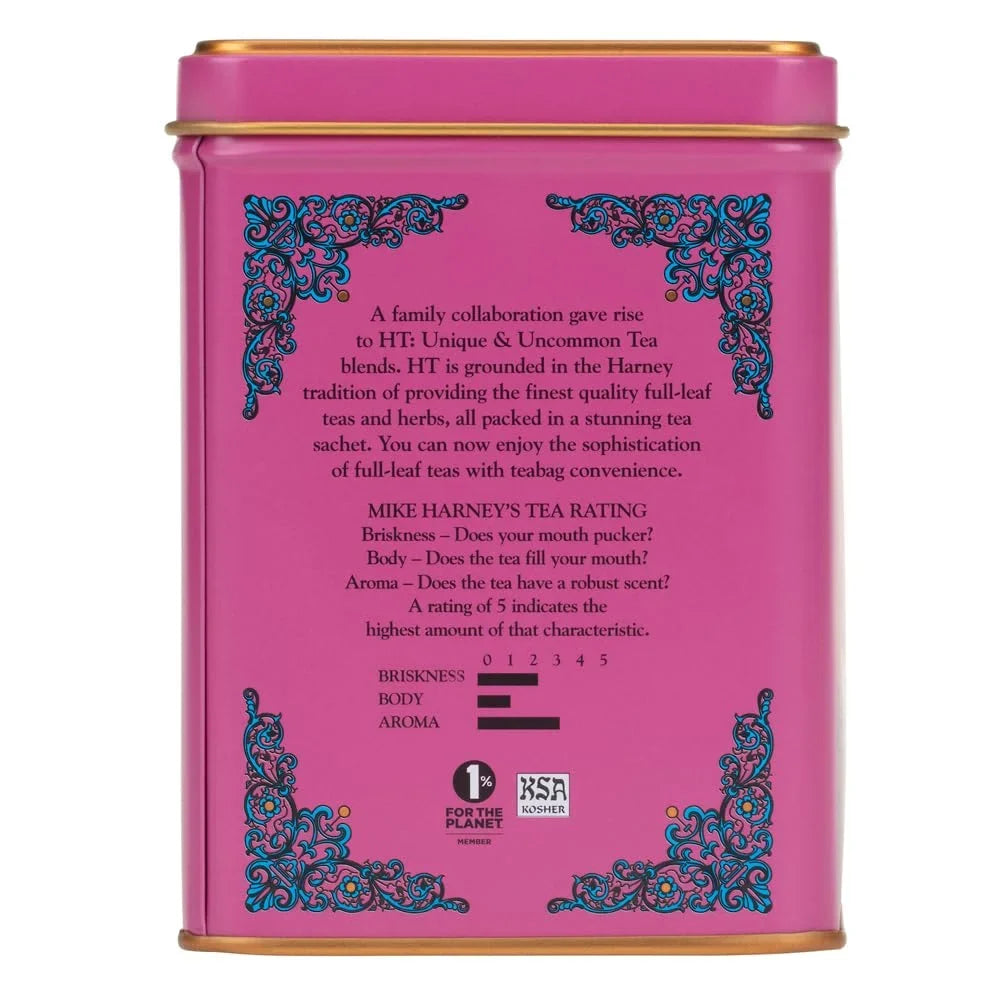 Harney & Sons HT Raspberry Herbal Tea, Caffeine Free, 20 Sachets Tin