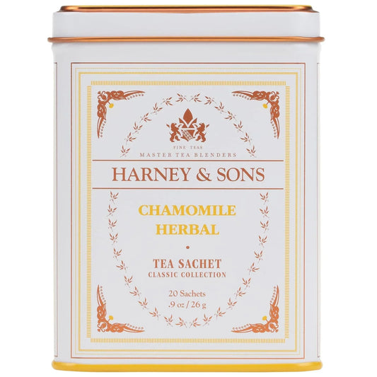 Harney & Sons Chamomile Herbal Tea, 20 Sachets, Caffeine Free Tin